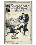 Bill Sienkiewicz Original Hand-Drawn Cover Art for Comet Man #5 -- With a Guest Appearance of The Thing and Mister Fantastic From Fantastic Four